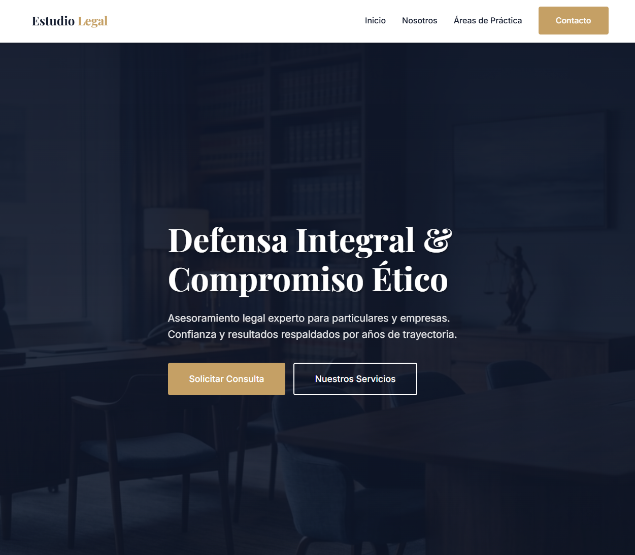 Sitio web corporativo para estudio jurídico